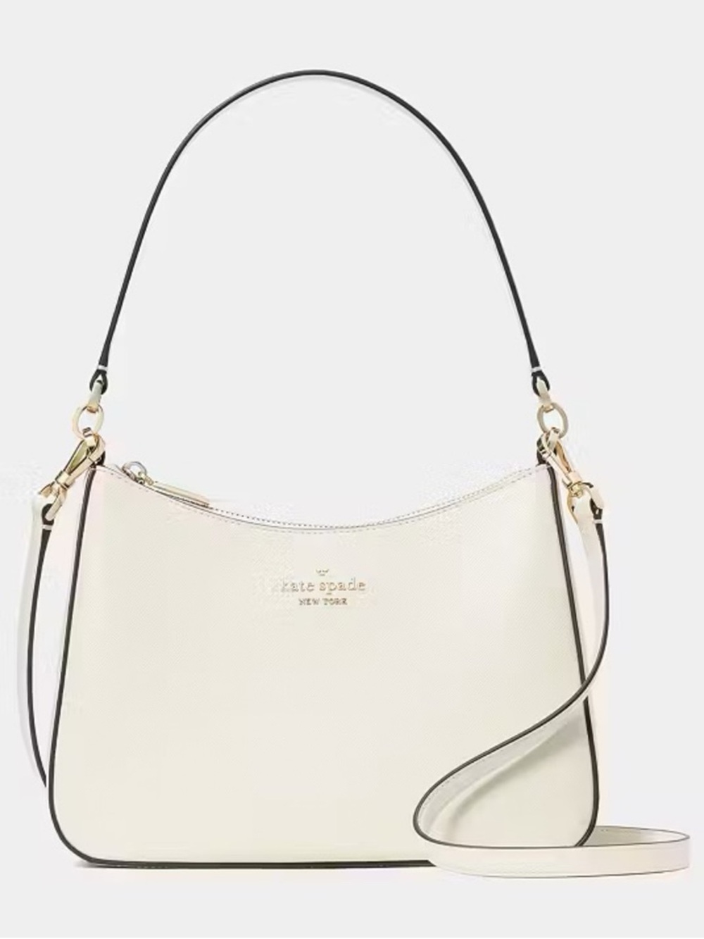 Kate Spade Margot Medium Convertible Saffiano Shoulder Bag Meringue White